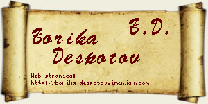 Borika Despotov vizit kartica